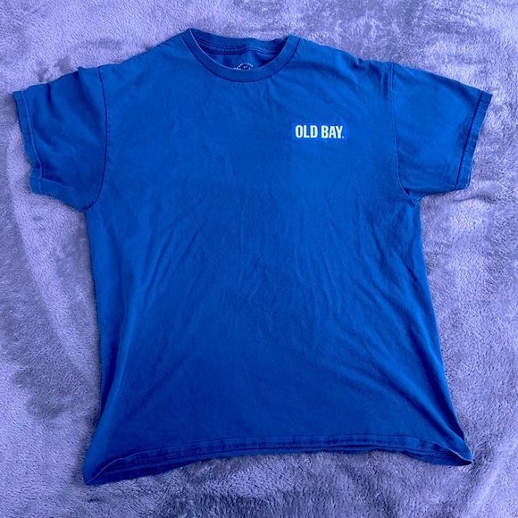 Medium Blue Old Bay graphic tee, dog, used, good condition, beach, Maryland. - Picture 2 of 5